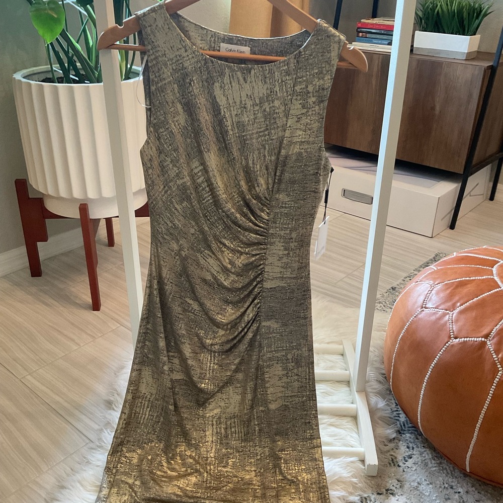 Calvin Klein Brand New Gold Dress